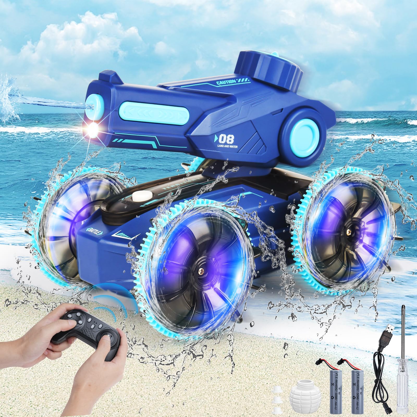 CARRO TANQUE CONTROL REMOTO ANFIBIO