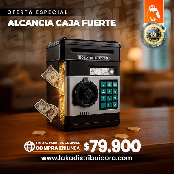 ALCANCIA CAJA FUERTE NEGRA FUNCIONAL
