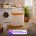 CESTA PARA ROMPA EN BAMBU CON TAPA
