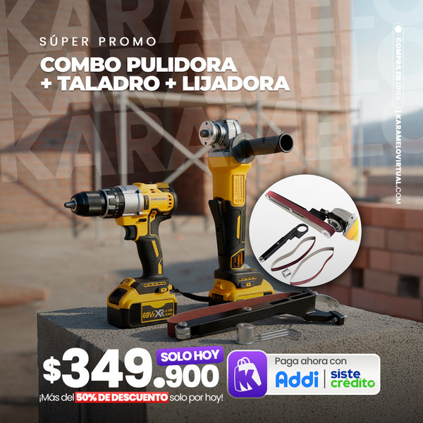COMBO PULIDORA + TALADRO + LIJADORA
