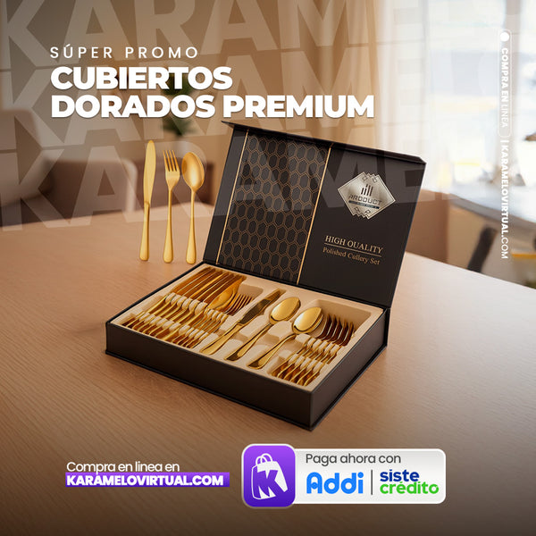 CUBIERTOS PREMIUM DORADOS Y PLATEADOS