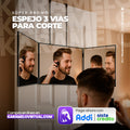 ESPEJO 3 VIAS PARA CORTE CON LUZ LED 3 TONOS