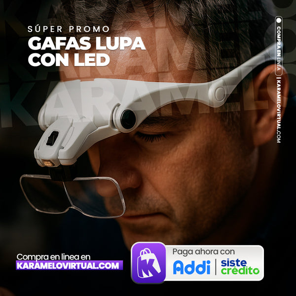 GAFAS LUPAS CON LUZ LED