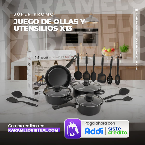 JUEGO DE OLLAS Y UTENSILIOS X13