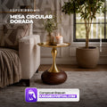 MESA CIRCULAR DORADA DECORATIVA