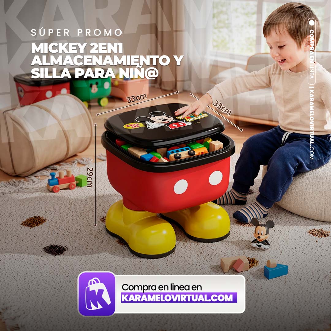 MICKEY 2 EN 1 ALMACENAMIENTO Y SILLA PARA NIÑO