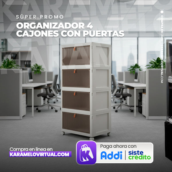 ORGANIZADOR 4 CAJONES CON PUERTAS