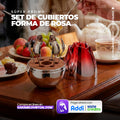 SET DE CUBIERTOS CON FORMA DE ROSA