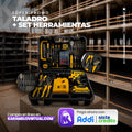 TALADRO DOBLE BATERIA  + SET DE HERRAMIENTA