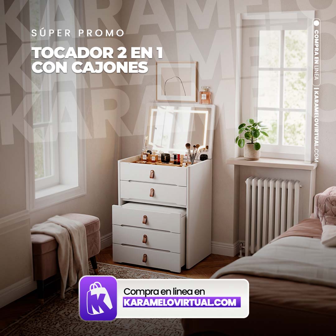 TOCADOR 2 EN 1 CON CAJONES